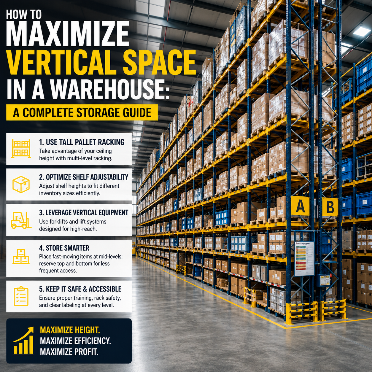 high bay warehouse pallet racking system maximizing vertical storage space with multiple rack levels